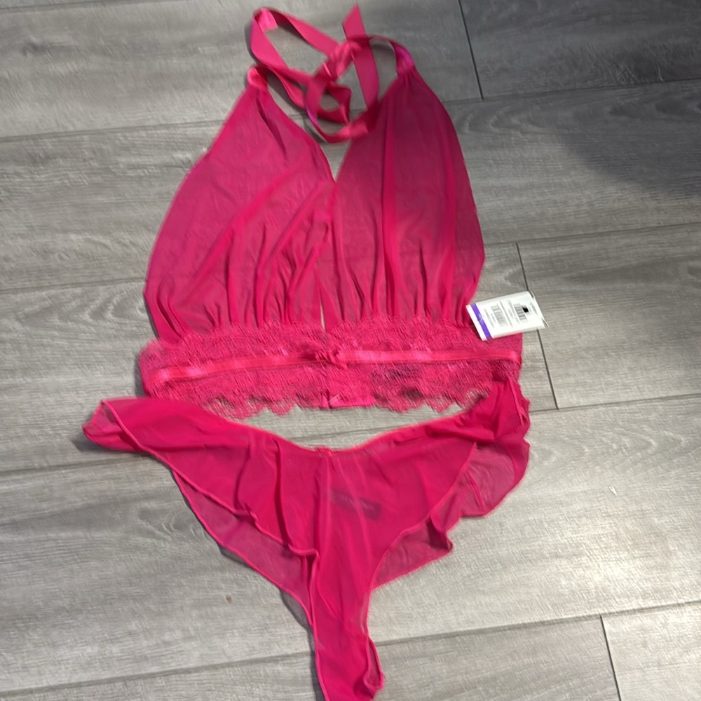 NWT Oh La La Cheri Maylah Lace Trim Bralette & Thong Set - Picture 4 of 10